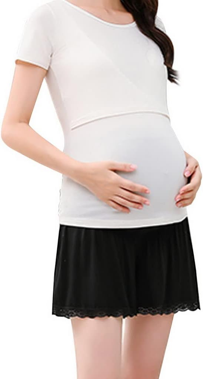 Underwear, Women'S Pants Knickers Short Leggings under Dress, Ladies Boxer under Skirt Summer Dress Underwear 2 Pack, White and Black image number 5