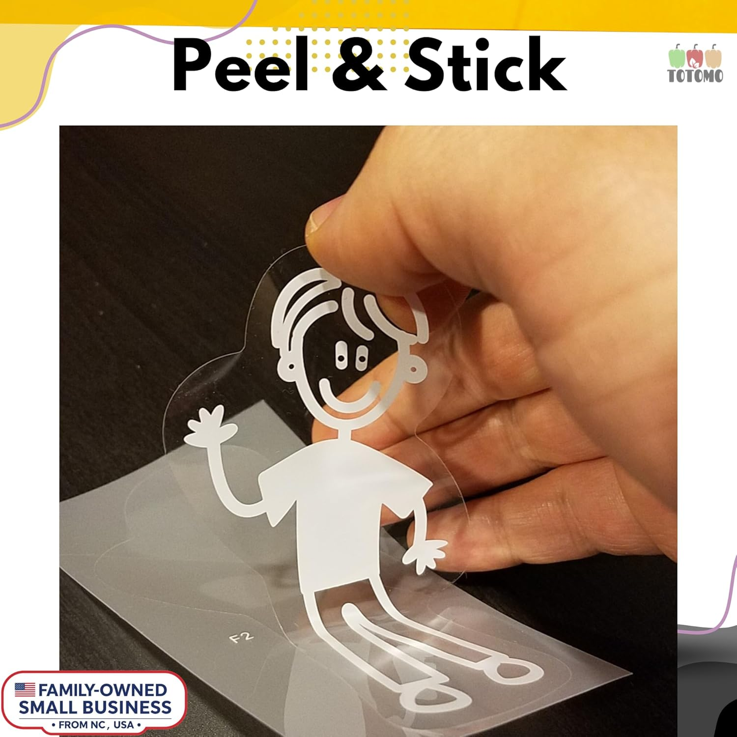 TOTOMO 48 Stick Figure My Family Car Stickers with Pet Dog Cat Fish Rabbit Bird Family Car Decal Sticker for Windows Bumper image number 1