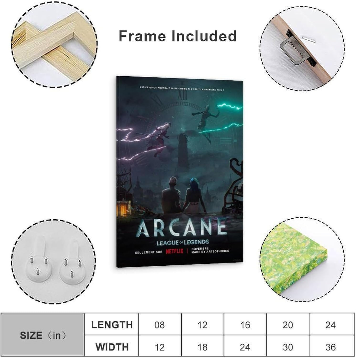 Anime Arcane Poster Poster Canvas Painting Wall Art Picture Home Decor Print for Bedroom Living Room Dorm Study Bar Office 20X30Inch(50X75Cm) image number 6