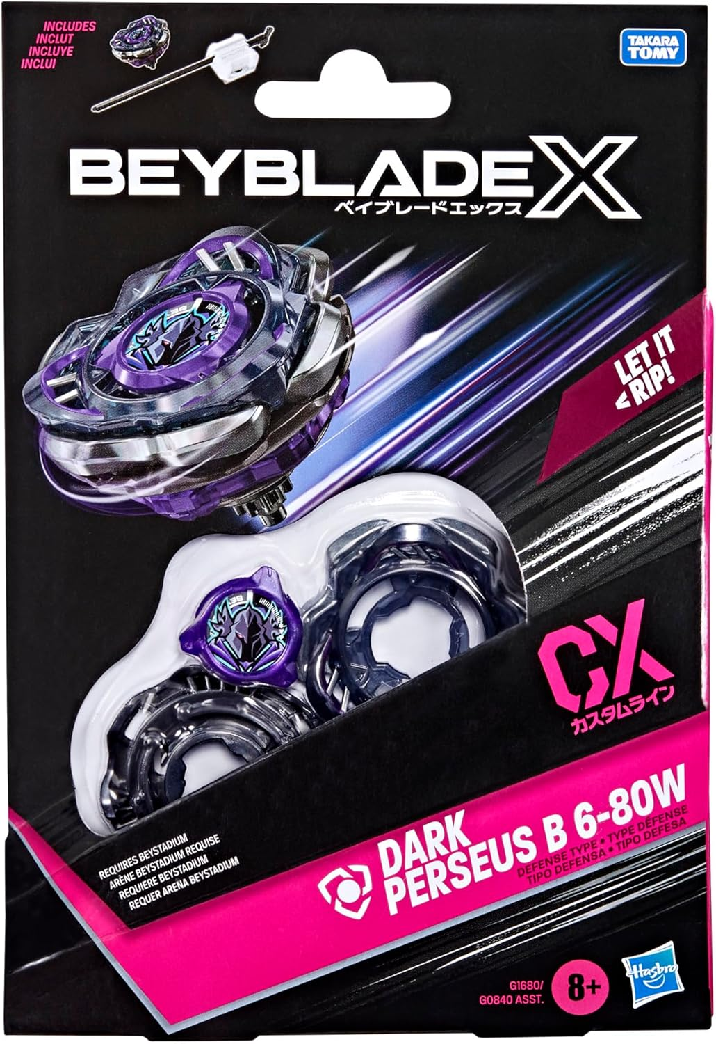 Hasbro Beyblade X Dark Perseus B 6-80W CX Starter Pack Spinning Top and Starter image number 3