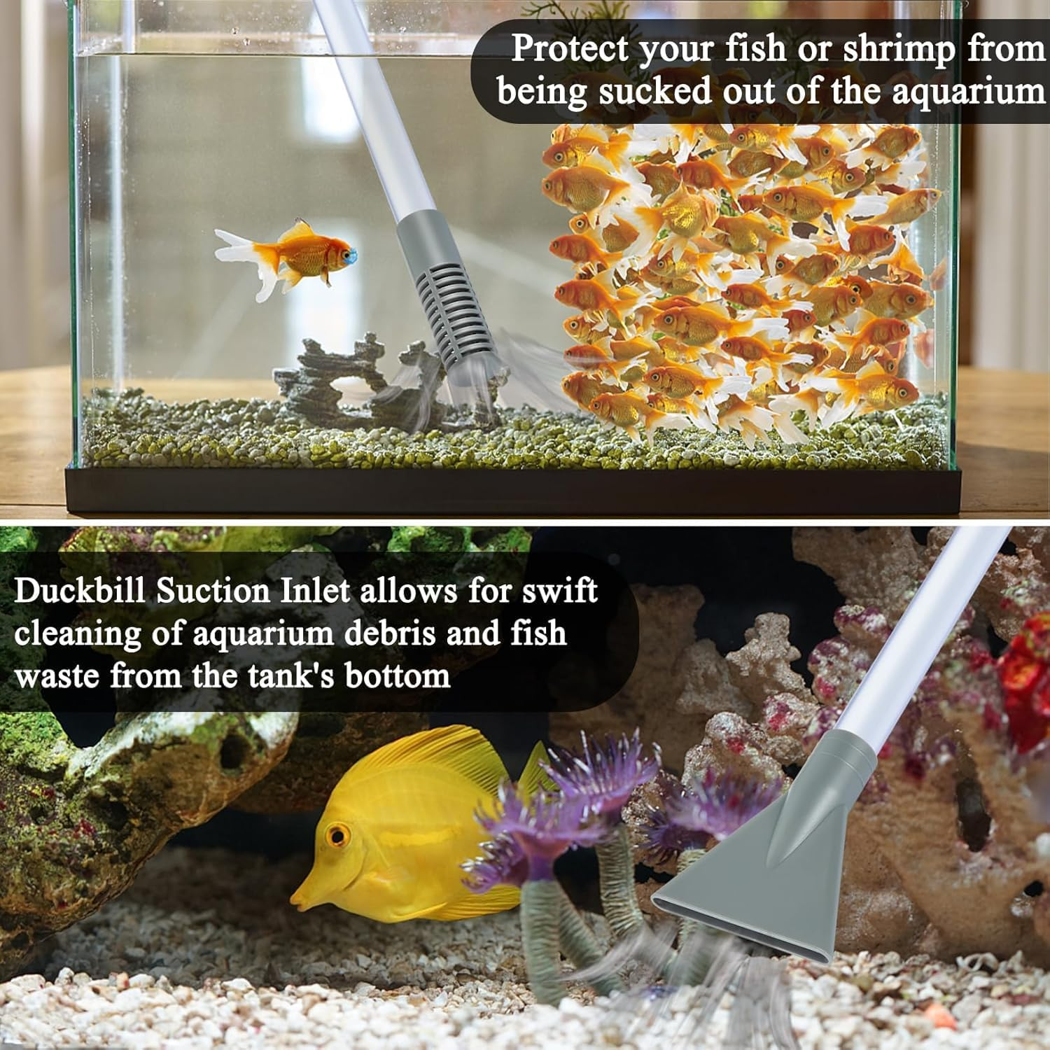 Aquarium Siphon Vacuum Cleaner for Gravel and Sand, Fish Tank Vacuum Gravel Cleaner, Powerful Fish Tank Vacuum Gravel Cleaning Kit for Aquarium Water Changer, Sand Cleaner, Dirt Removal image number 1
