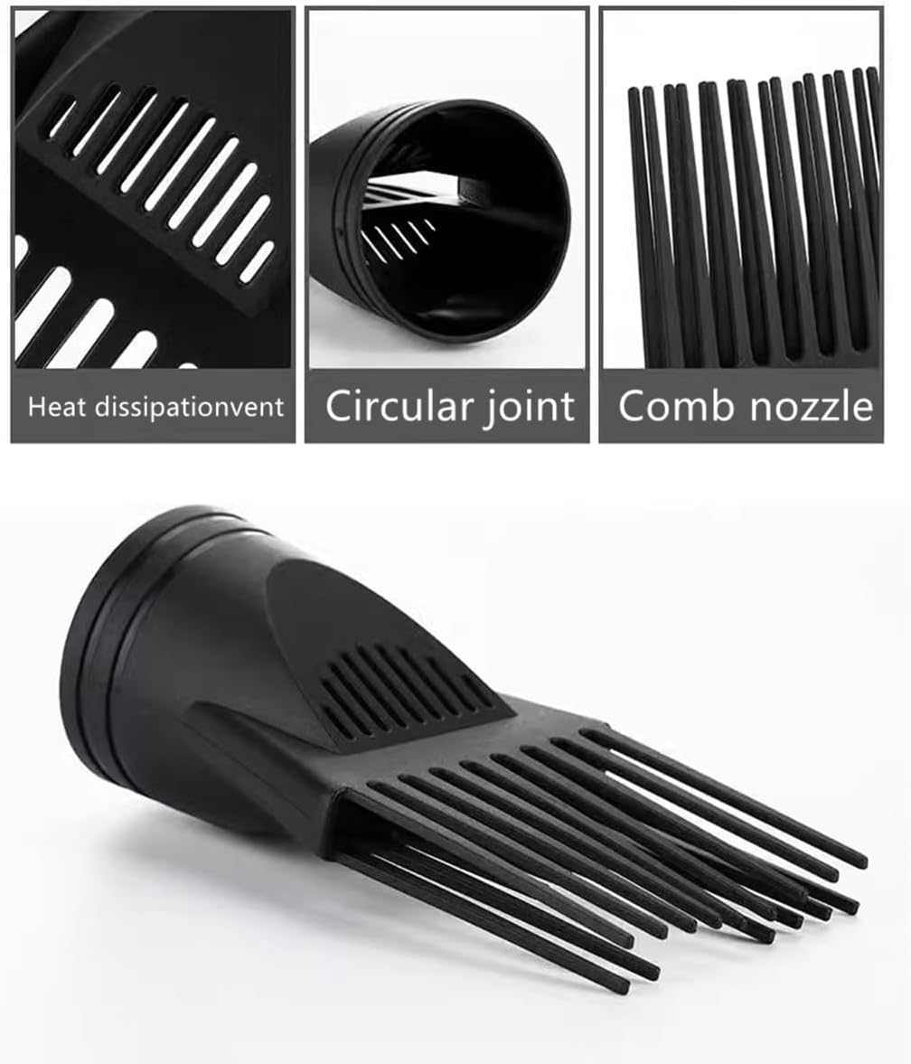 2 Pcs Hair Dryer Comb Accessories, Hair Dryer Cover,Hairdressing Salon Nozzle, Universal Plastic Blow Cover Comb Attachment for Straightening Detangling and Barber Salon image number 2