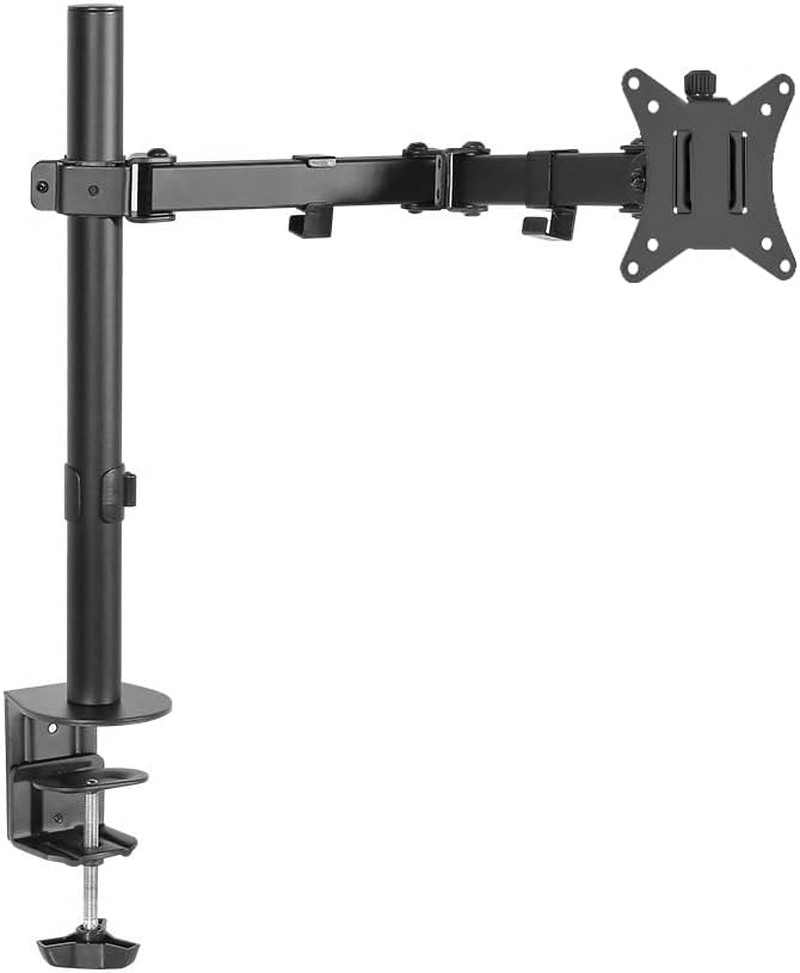 Artiss 32'' Single Monitor Arm Stand, Heavy Duty Computer Monitors Riser Mount TV Wall Mounts Bracket Holder Clamp Home Office Desk Accessories, Adjustable 360&deg; Swivel with Plate Black image number 4