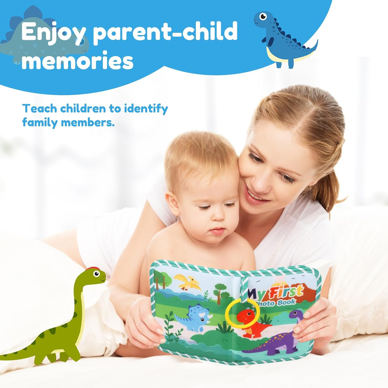 2PCS Soft Cloth Photo Book Cloth Baby Photo Album, My First Photo Book, Soft Photo Cloth Book Gift Set, with Detachable Ring Hook Photo Album, for Newborn Toddler & Kids image number 4