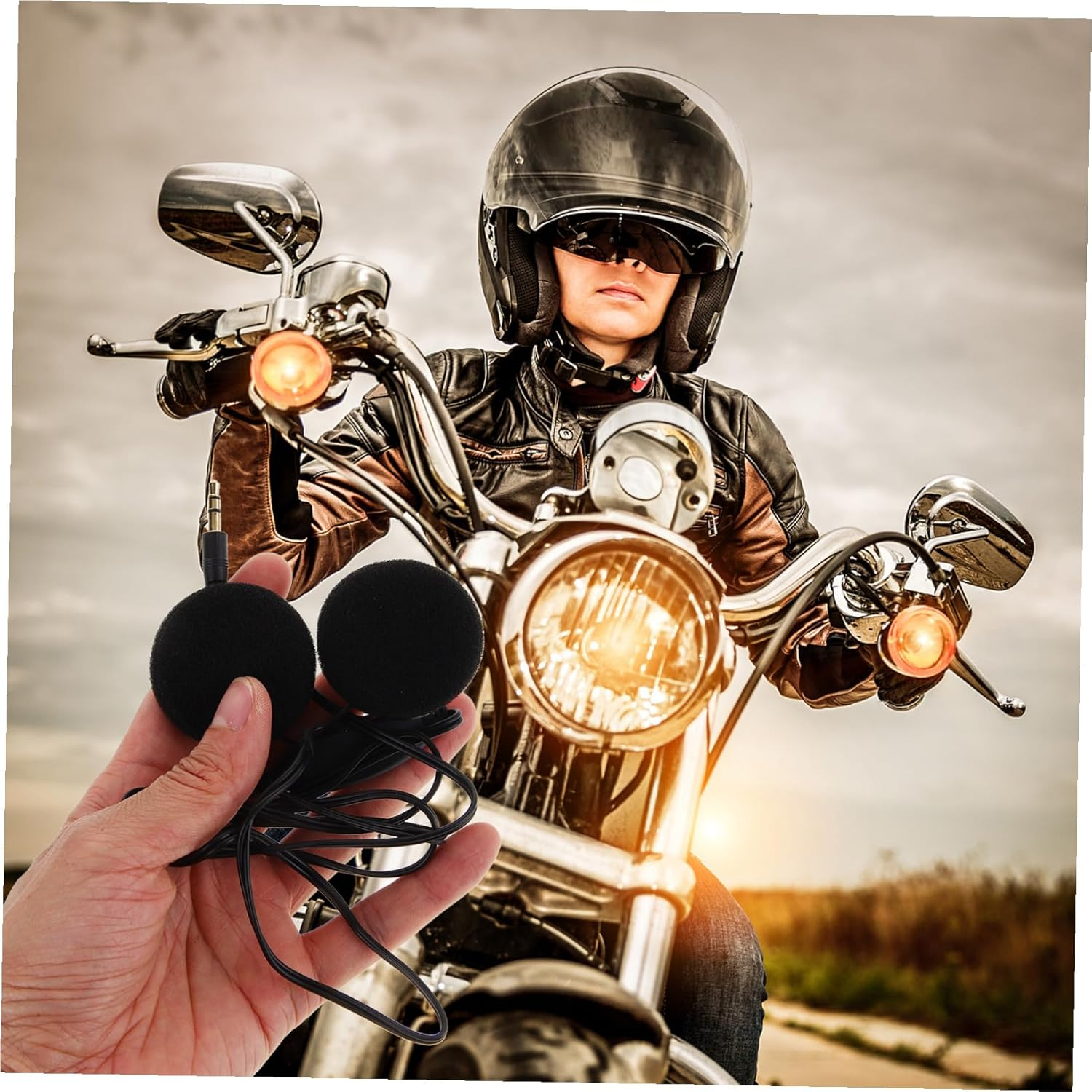 Gatuida Motorcycle Helmet Earphone Headphones with Mic 3.5Mm Wired Headset for Rider Gps Navigation Communication Compatible with Motorbike Helmets image number 4