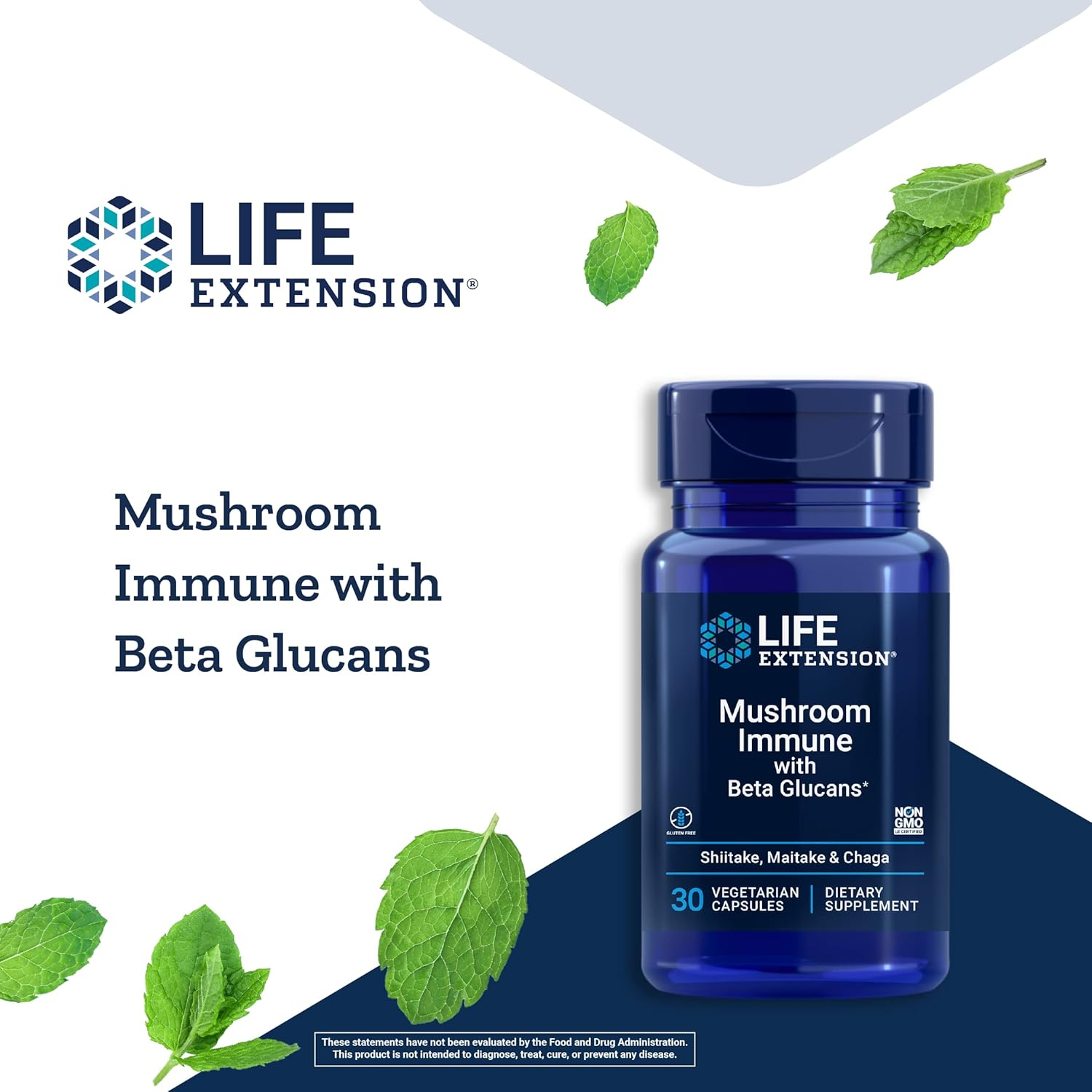 Life Extension Mushroom Immune with Beta Glucans image number 2