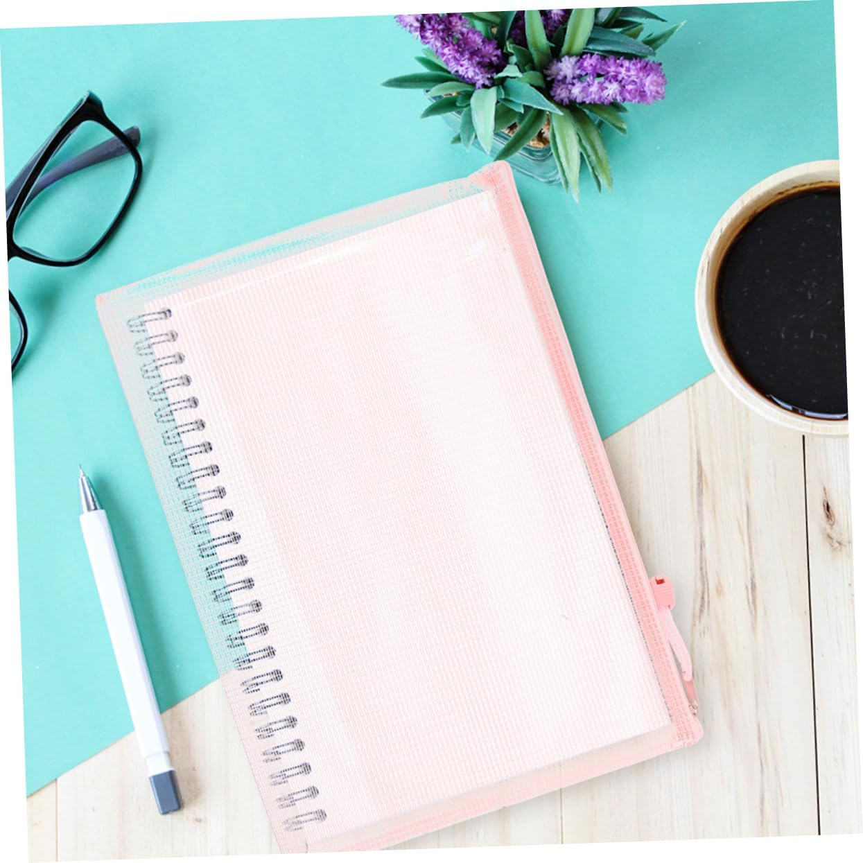 UTHCLO 6Pcs Mesh Zipper Pouches for Documents Receipts Plastic Mesh Pouches Zipper image number 2