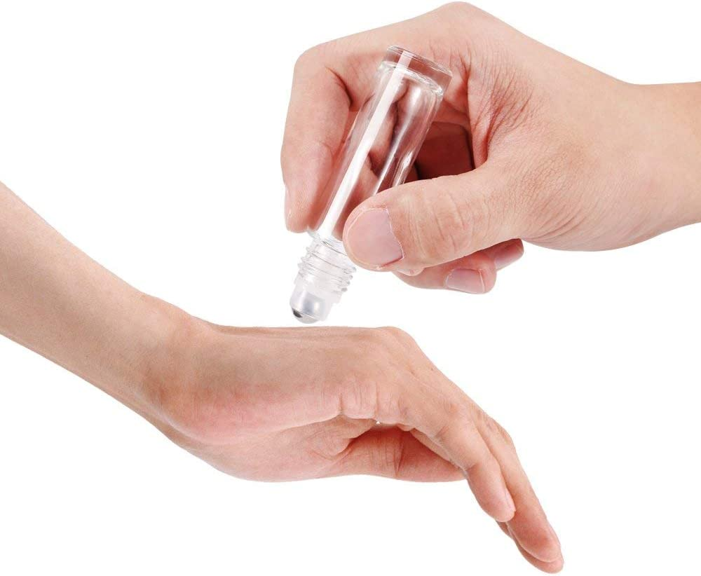 Essentialoil 25PCS 10Ml Clear THICK Essential Oil Glass Roller Bottles with Steel Ball Roll on Bottle (3Xdropper, 1Xball Opener, 2Xfunnel) - Travel, Everyday Use image number 2