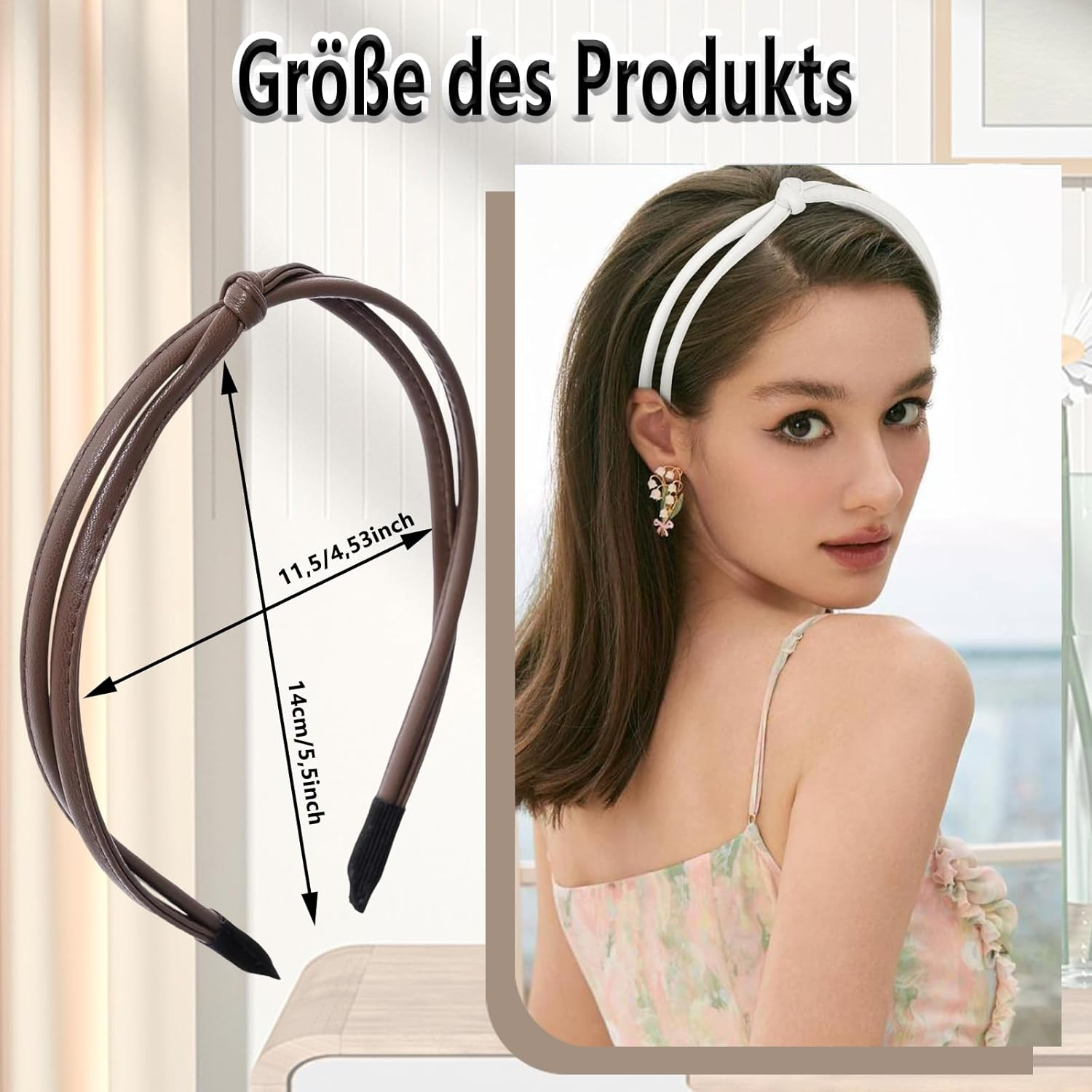 Whaleo Set of 5 Women'S Headband Women'S Costume Headband Hair Accessories Hair Band Thin Slim image number 5