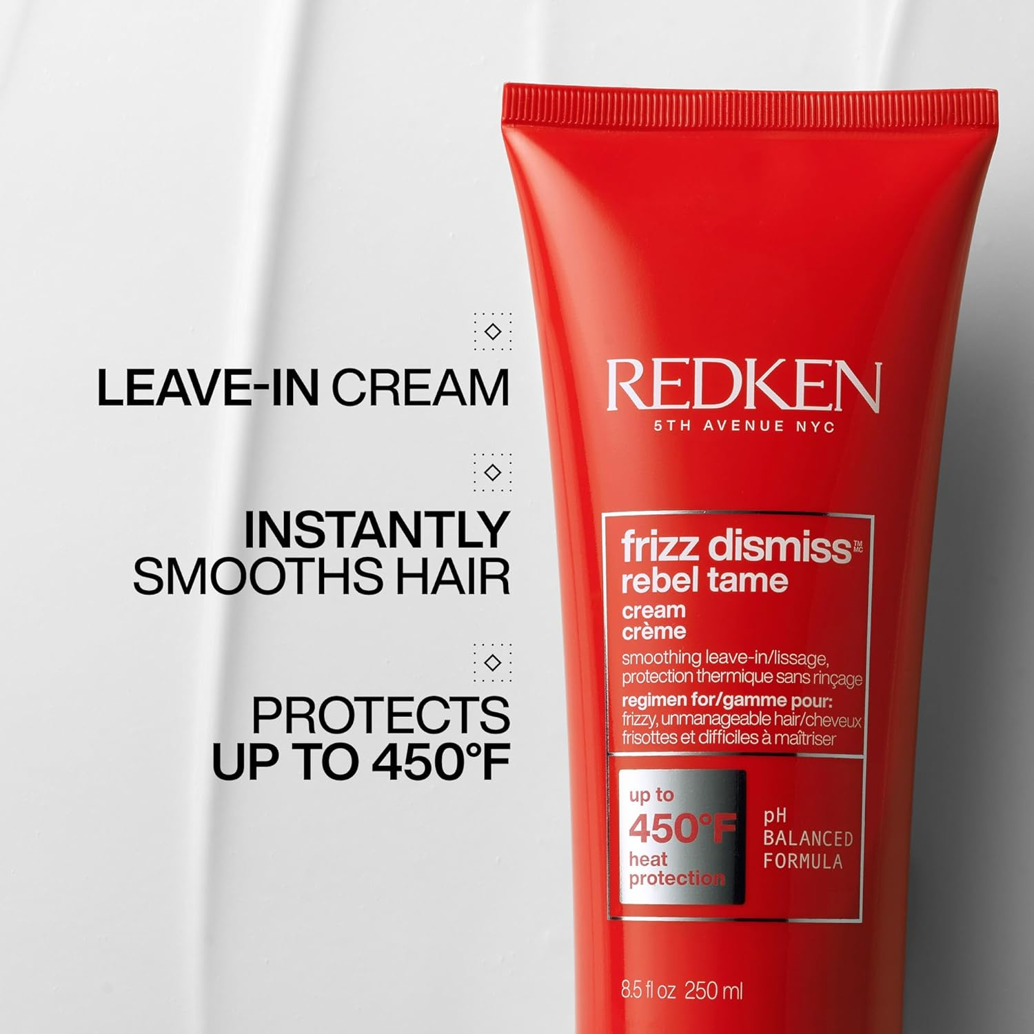 REDKEN Frizz Dismiss Rebel Tame, Heat Protection Smoothing Cream, Babassu Oil, 250 Ml image number 1