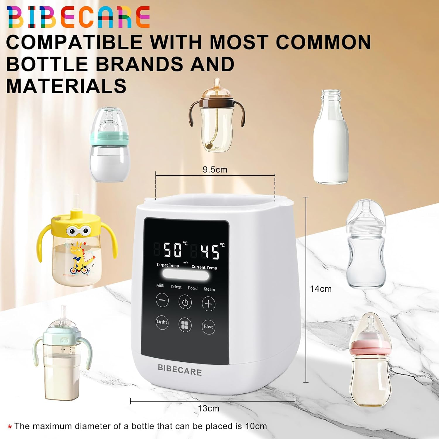 Bottle Warmer, Baby Fast Bottle Warmer for Breastmilk & Formula with Temp Display, Accurate Temperature Control, 9 in 1 Auto Shut-Off, Defrost, Keep 48H Warm & Night Light Heat Baby Food Jars image number 6