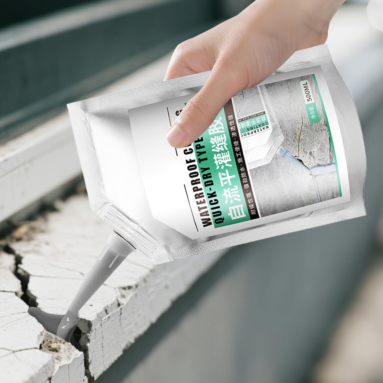 Concrete Crack Repair,500Ml Concrete Repairing Adhesive | Wear-Resistant Quick-Drying Crack Sealing Glue for Exterior Wall Stone Floor Wood Brick image number 4