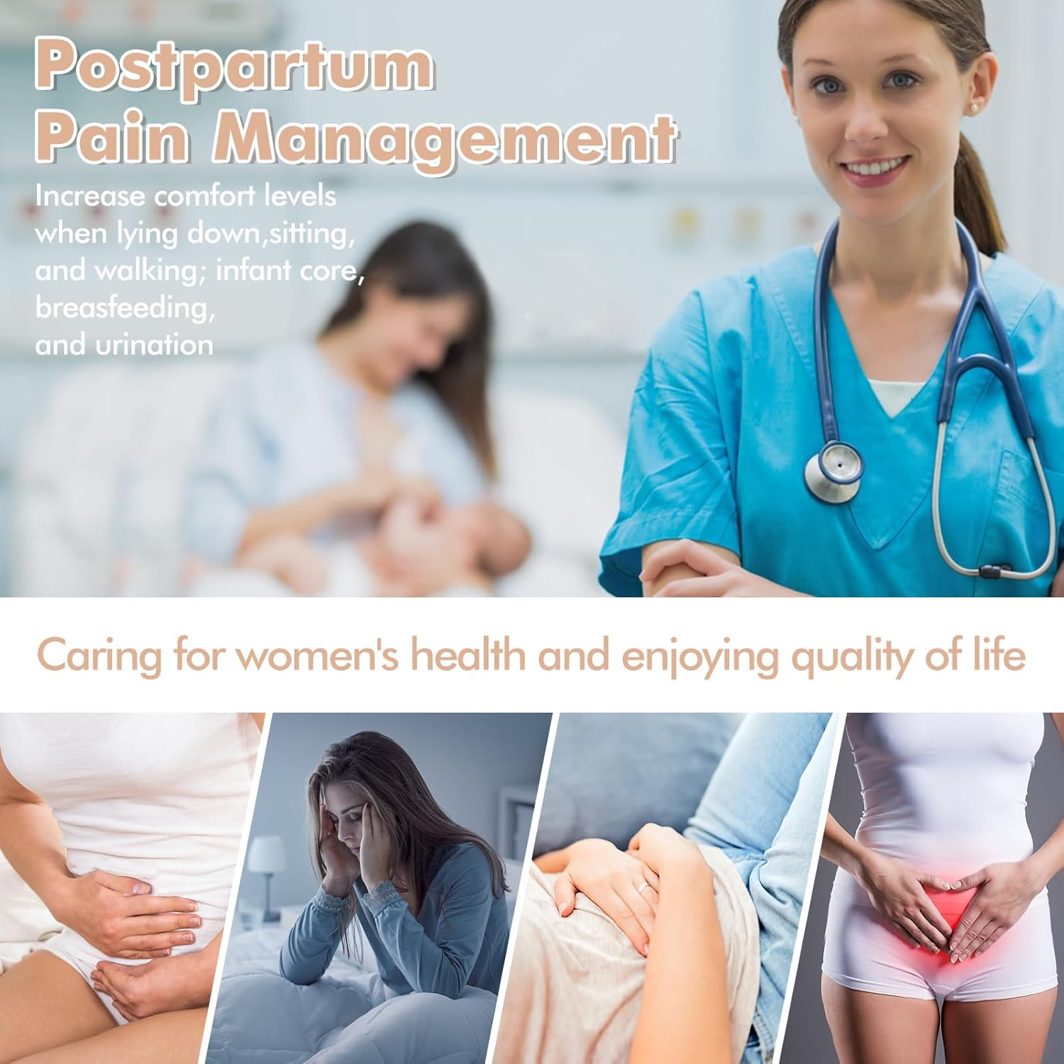 Vecozey 2 Perineal Ice Packs for Postpartum Care, Reusable Hot & Cold Gel Ice Wraps with Washable Cotton Sleeves, Cooling Ice Pads Effective Relief for Post Partum Pain, Hemorrhoids, Delivery image number 2