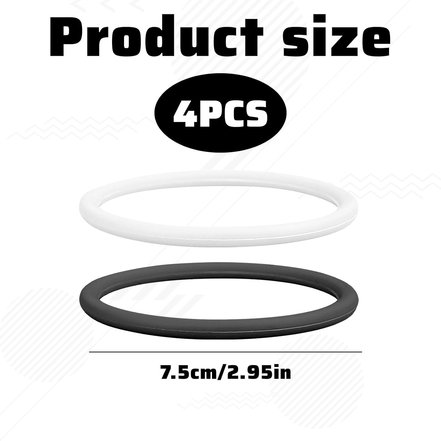 Knee Support,4 Pack Patella Knee Strap,Knee Brace,Knee Braces,Patella Fine Bands for Knee Pain Relief,Non-Slip Elastic Fixed Knee Stabilizer Rings for Soccer Basketball Running (Black & White) image number 2