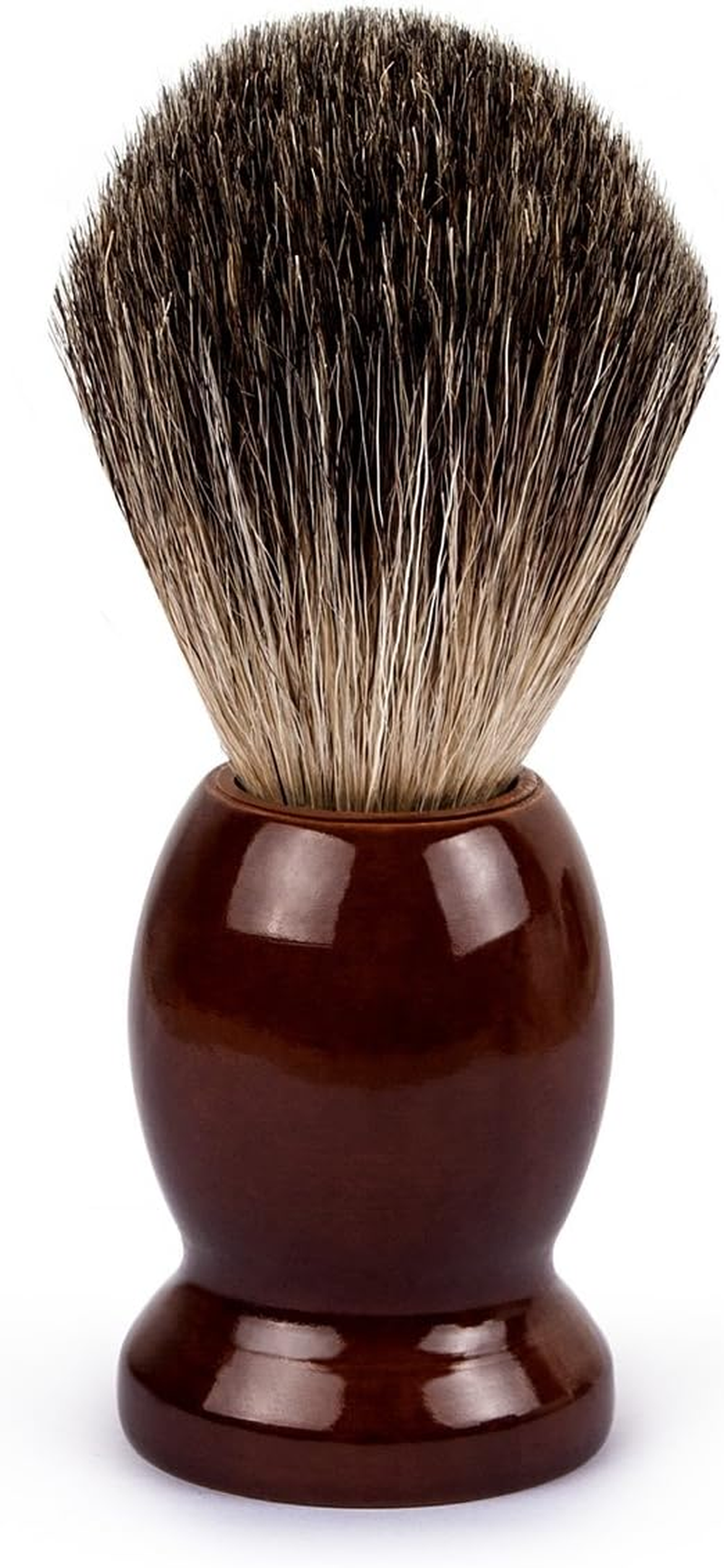 QSHAVE 100% Best Original Pure Badger Hair Shaving Brush Handmade. Real Wood Base. Perfect for Wet Shave, Safety Razor, Double Edge Razor
