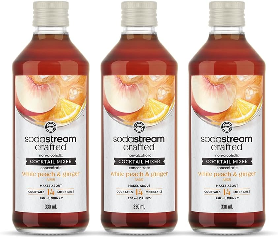 Sodastream - Crafted Cocktail Mixer White Peach & Ginger Drink Mix | for Soda Makers; Turns 10.5 Litres of Fizzy Water into a Delicious Cocktail or Mocktail | Makes 42 Servings | 330Ml, Pack of 3 image number 1
