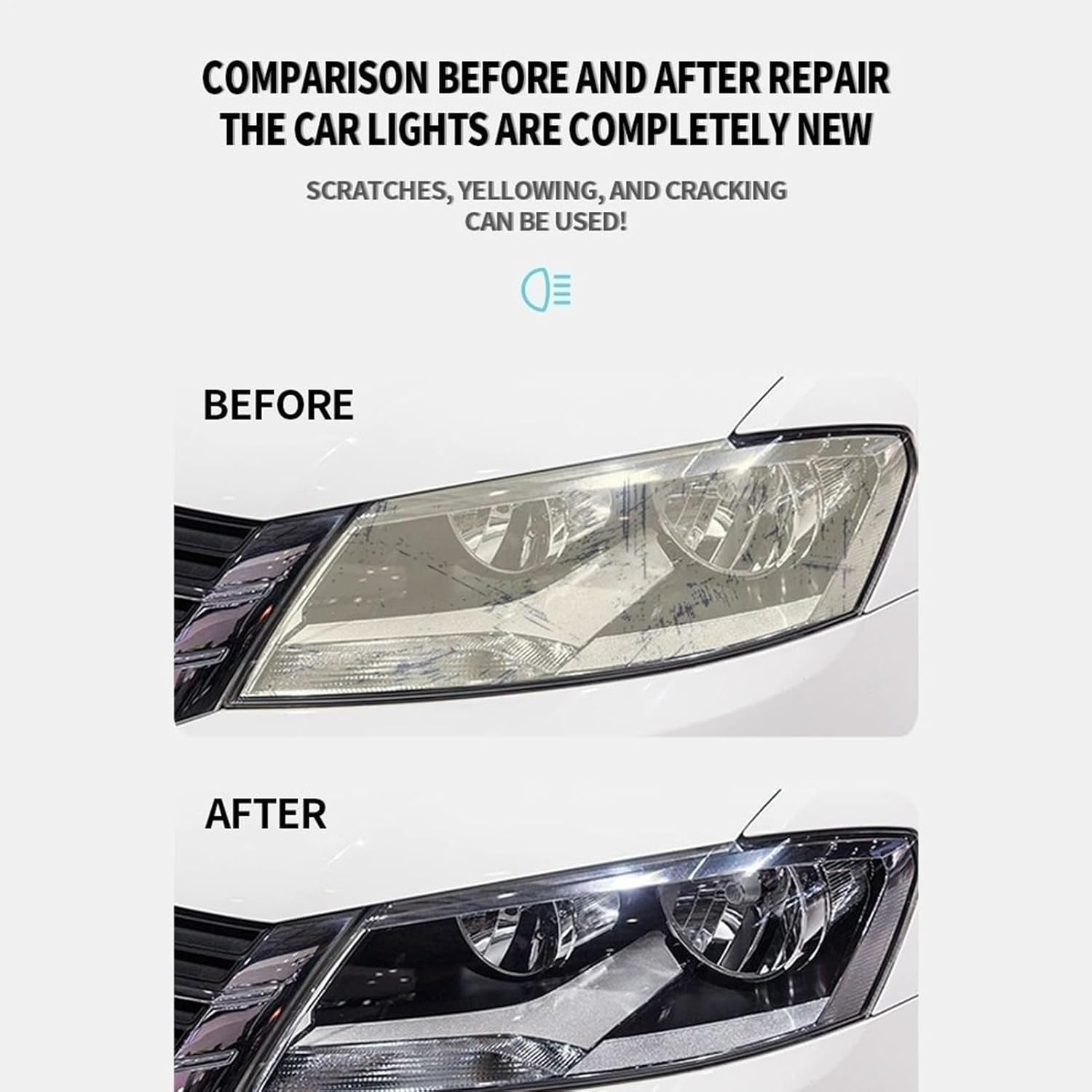 Car Headlight Cleaner | Deep Cleaning Headlight Restoration - 100G Automotive Scratch Paste for Headlamp Refurbishment Remove Oxidation Dirt Haze Detailing Exterior Care Vehicle Rvs image number 6