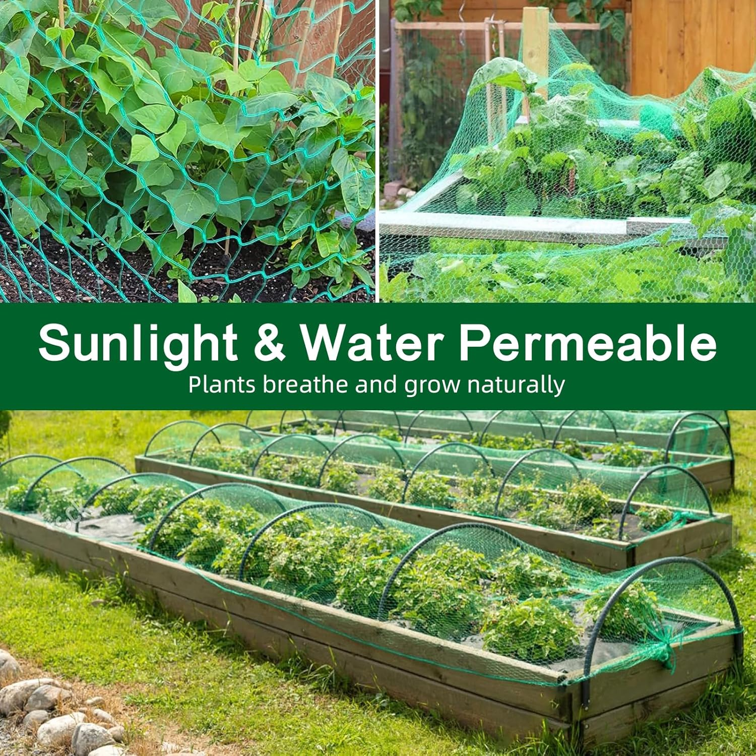 Verdantvibes Bird Netting for Garden, 13FT X 40FT Durable Uv-Resistant Mesh for Fruit Trees, Vegetables & Plant Protection image number 3