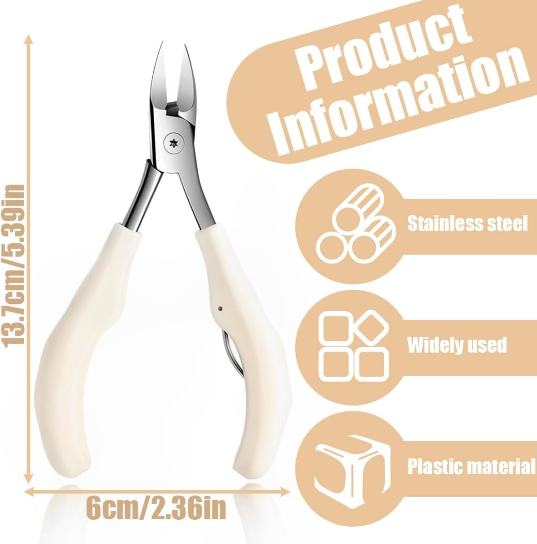 Precision Nail Scissors, Nail Scissors, Toenails, Non-Slip Nail Clippers for Strong Toenails and Fingernails, White image number 4