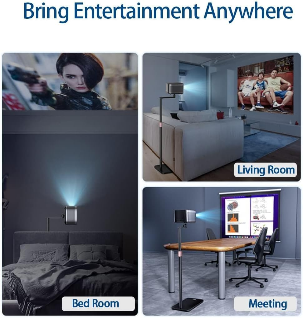 Projector Stand, Floor Mount with Adjustable Height 50-135Cm, Universal Projector Ceiling Mount 360&deg; Rotatable for Home & Office (Black-135Cm) image number 1