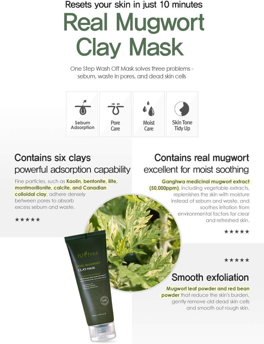 ISNTREE Real Mugwort Clay Mask image number 3