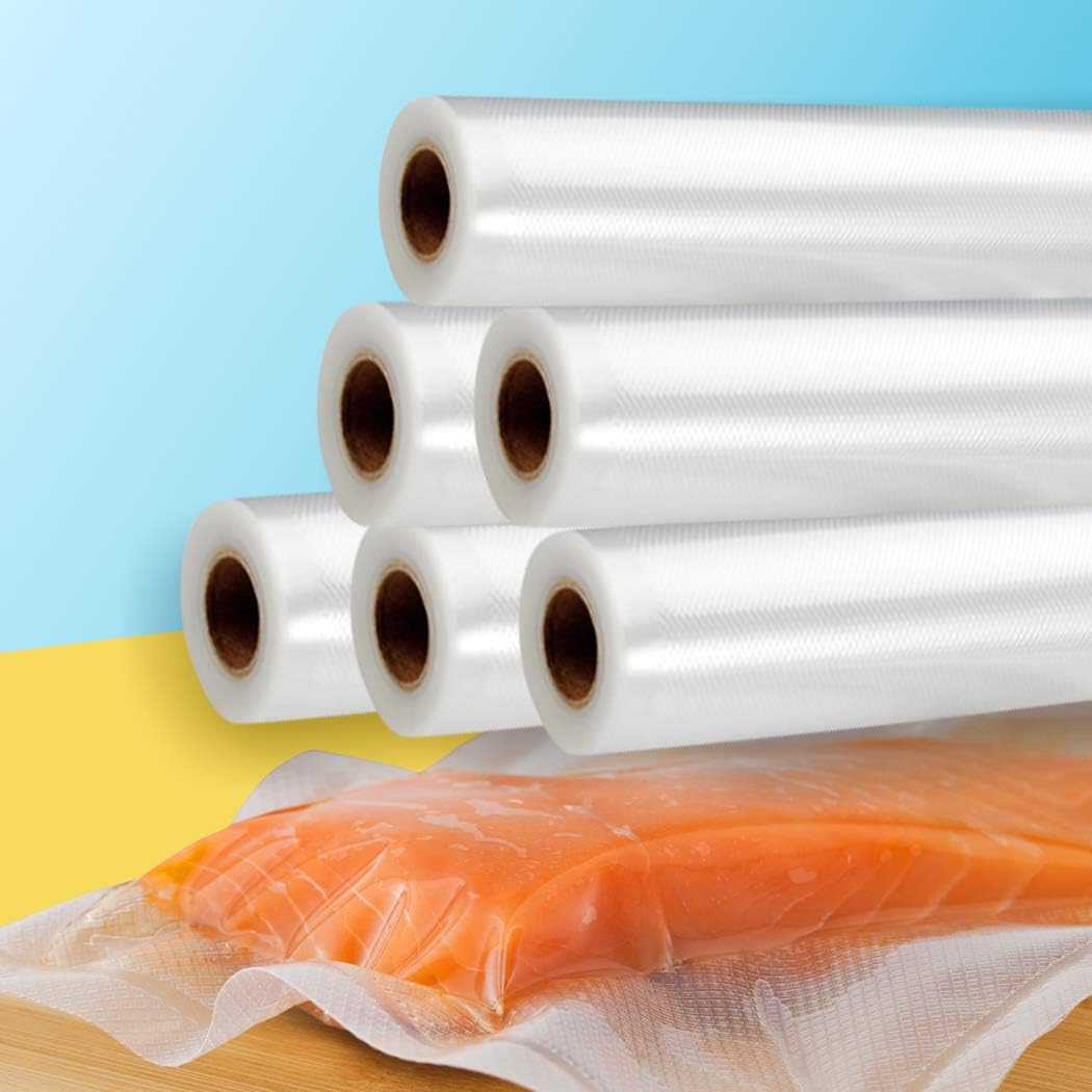 TOQUE 10 Roll Food Vacuum Sealer Bags 6M X 28Cm, 7-Layer Extra Thickness Vacuum Food Sealer Rolls Bags Customise Size, Commercial Grade Vacuum Food Storage Bag for Meal Prep, Sous Vide, Food Saver