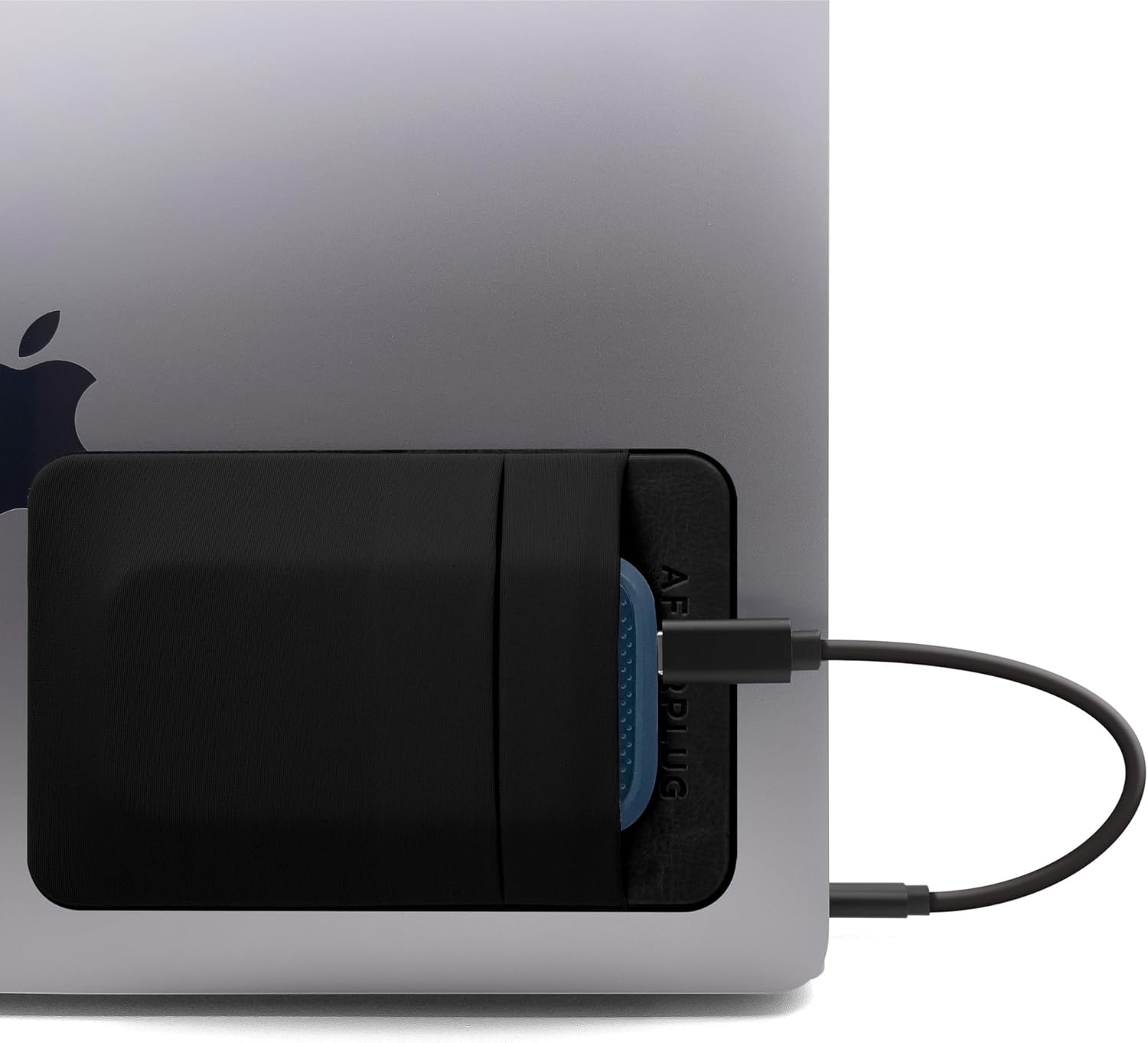 Afterplug 2-Pocket Adhesive Pouch for Laptop, Compatible with External Portable SSD, Magic Mouse, USB Cable and More - Black image number 5
