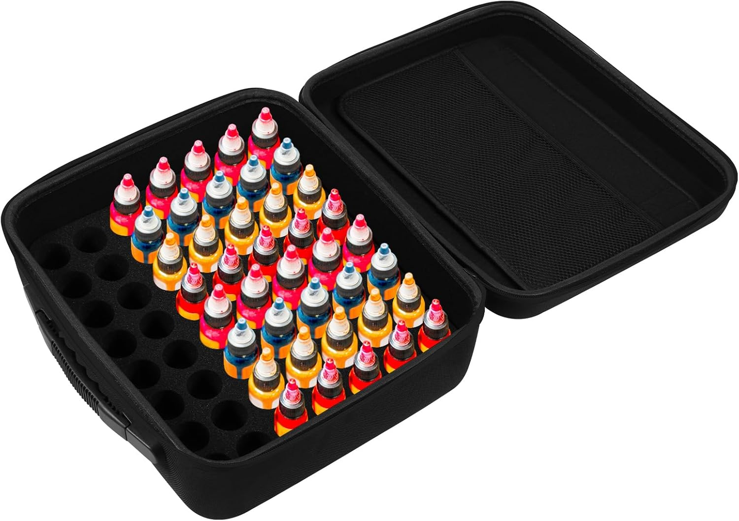 EVA 56 Slot Alcohol Ink Storage Case, Organized Storage Ink Paint Organizer, Easy to Access, with Shockproof Foam Padding, Alcohol Paint Organizer, Portable Hard Shell Box, Large Capacity (Blue)