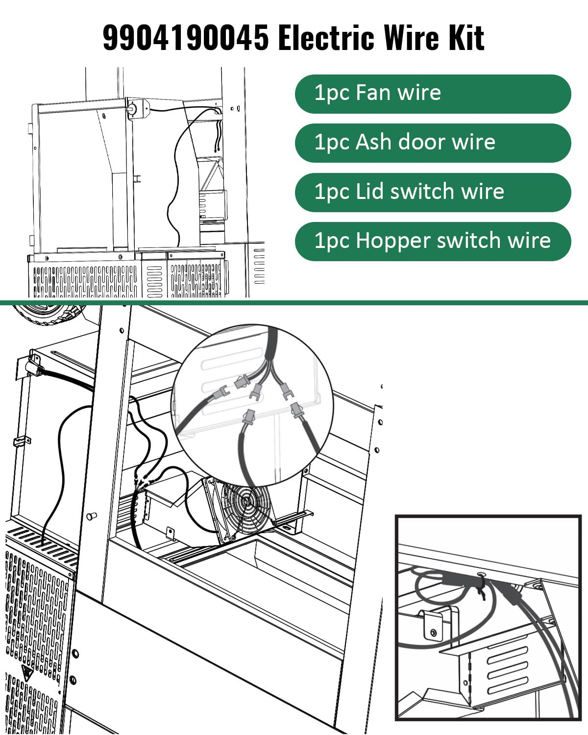 Replacement Fan and Lid/Door Switch Kit Fit for Masterbuilt Gravity Series 560/800/1050 XL Digital Charcoal Grills & Smokers image number 1