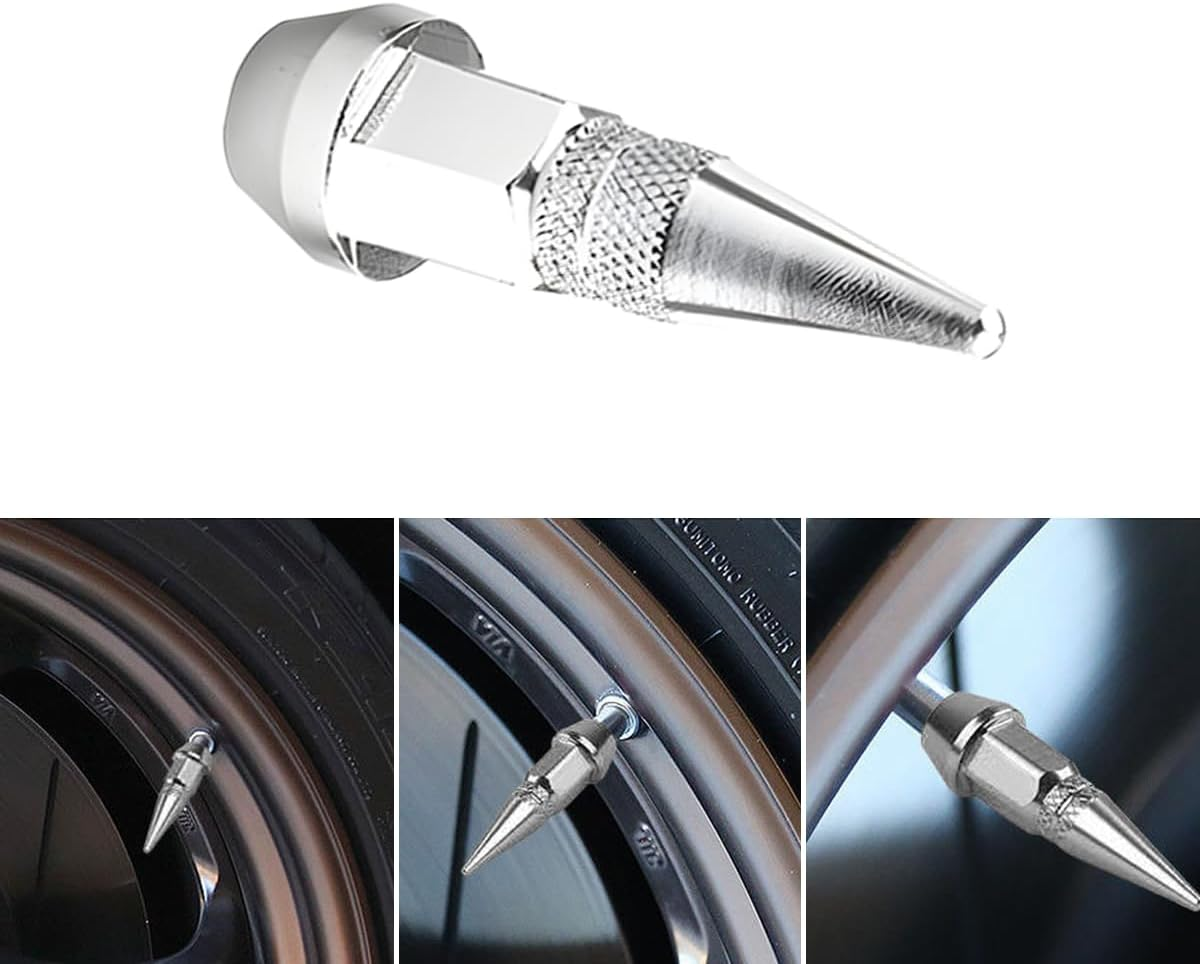 JNNJ 6 Pieces Car Wheel Tyre Valve Stem Cap, Aluminium Alloy Dust Caps Car Tyres, Aluminium Alloy Tyre Valve Cover (Silver) image number 2