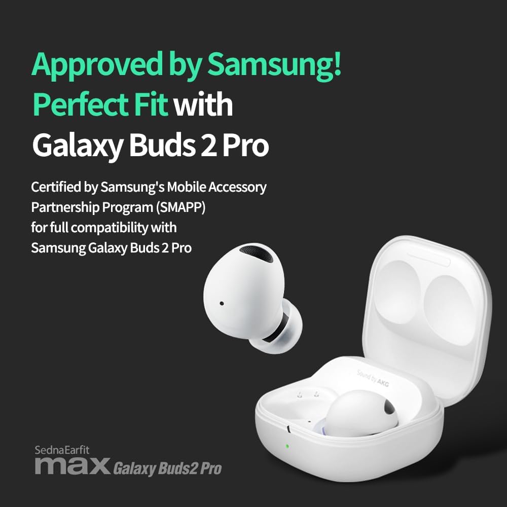 AZLA Sednaearfit MAX for Galaxy Buds 2 Pro Phantom Black / 2 Pairs (MS) image number 1