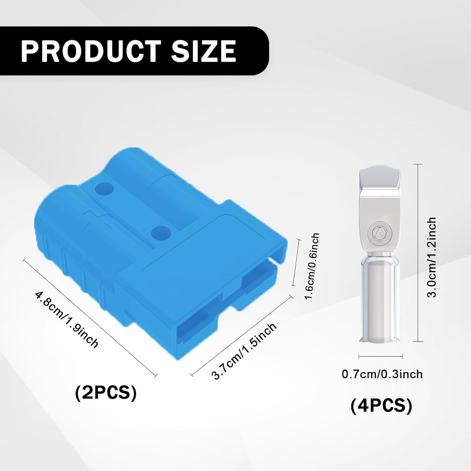 2 Sets 175A Wire Harness Plug Kit Plug Connectors Compatible with Anderson Battery Power Connectors Plug Wire Connectors Quick Connect Disconnect for Car Bike Motors (Blue) image number 4