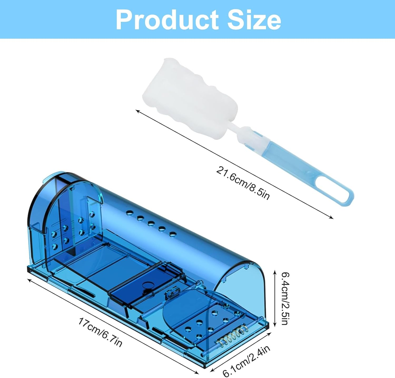 Humane Mouse Trap &ndash; No Kill Catch & Release Live Mouse Traps for Indoor/Outdoor Use &ndash; Safe for Pets (Dogs/Cats) &ndash; Effective Rodent/Mole Cage Catcher &ndash; Best Reusable Non-Toxic Mice Traps(2 Pack) image number 1
