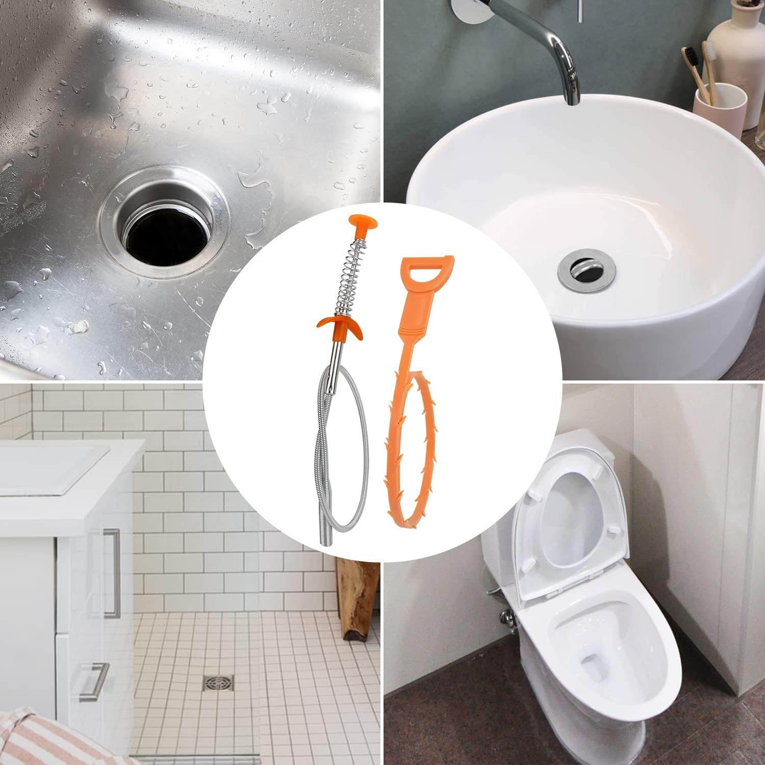 Amazon Basics Drain Clog Remover Tool, 6 Pack image number 1