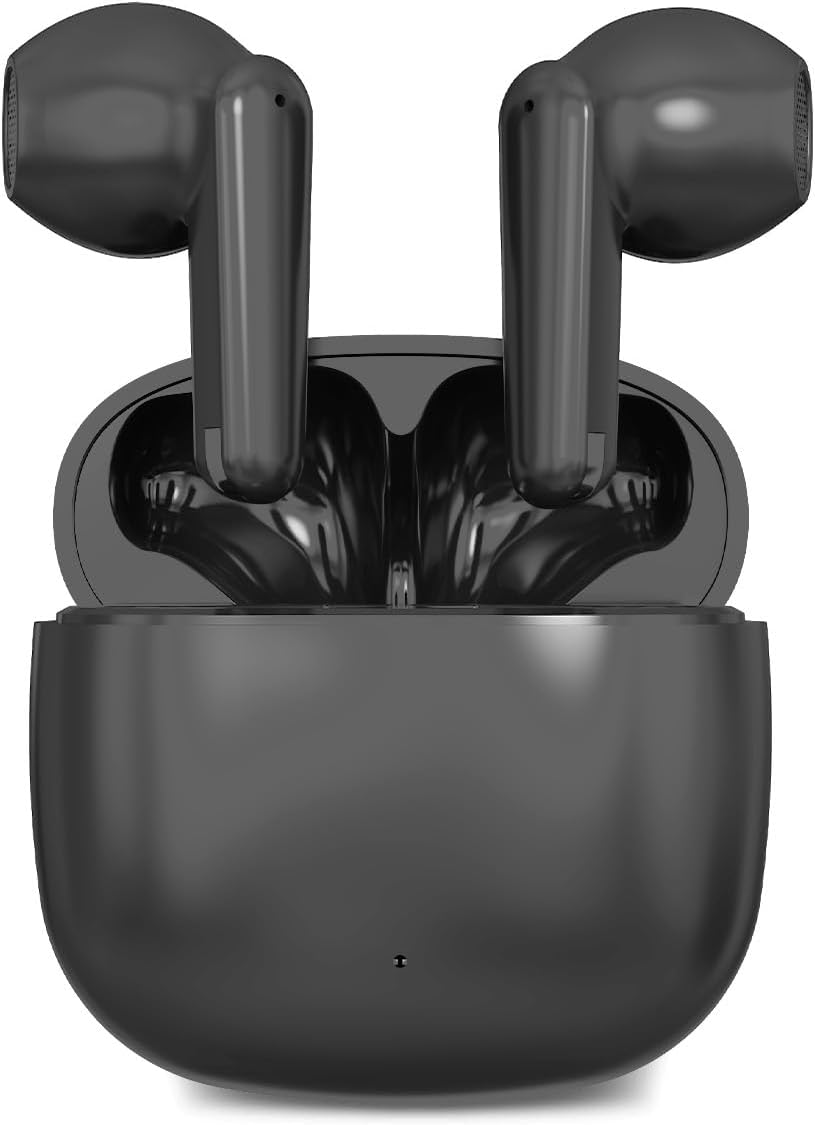 Contact Twins Nano Wireless Headphones with TWS Technology (True Wireless Stereo), Lightweight and Minimalist Headphones with up to 19 Hours Battery Life, Black image number 2