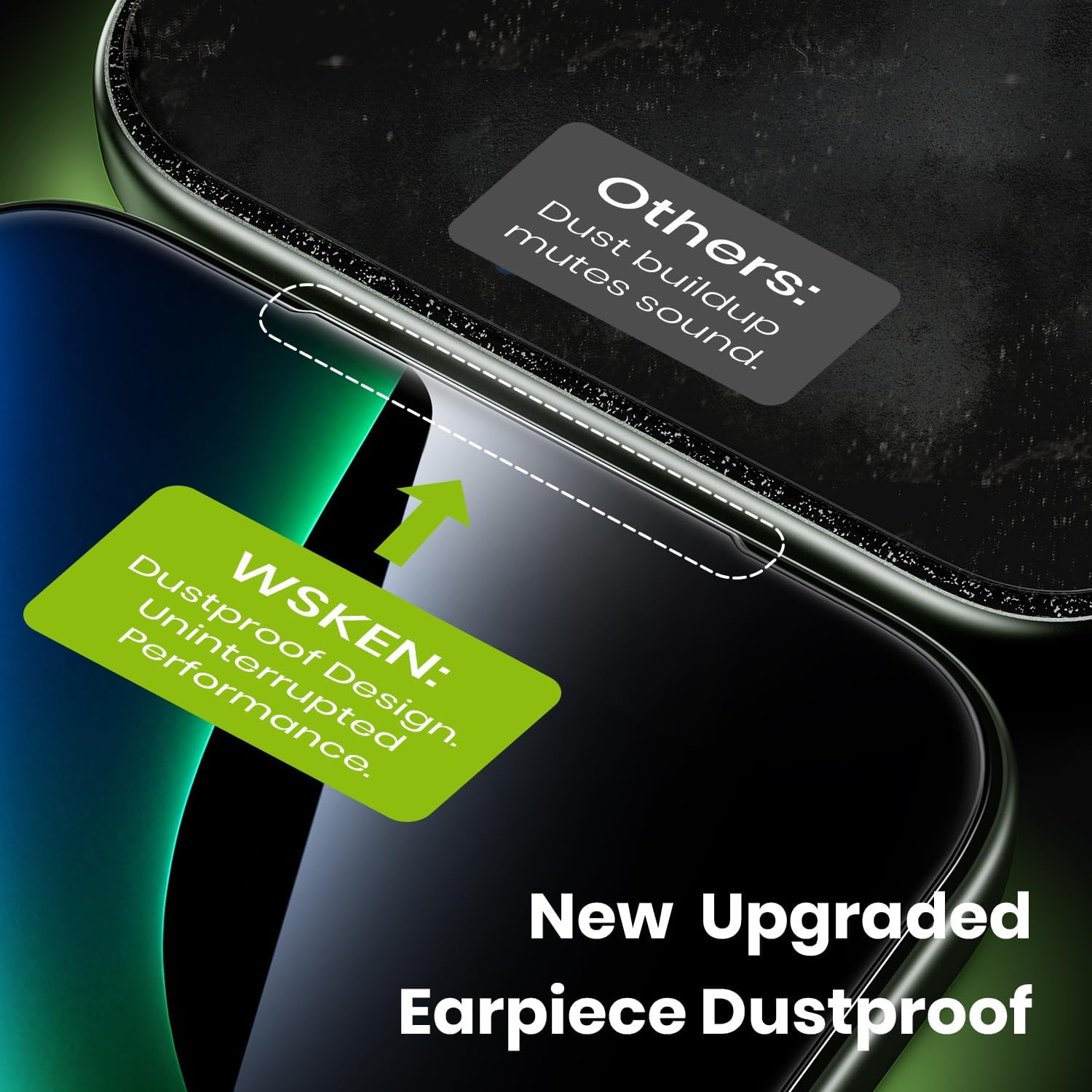 WSKEN for Iphone 17 Pro Screen Protector - [Auto-Dust Removal] [Top 9H+ Tempered Glass] 12FT Shatterproof Military Grade Diamond HD Durable Flim Easy Install Case Friendly, 2 Pack