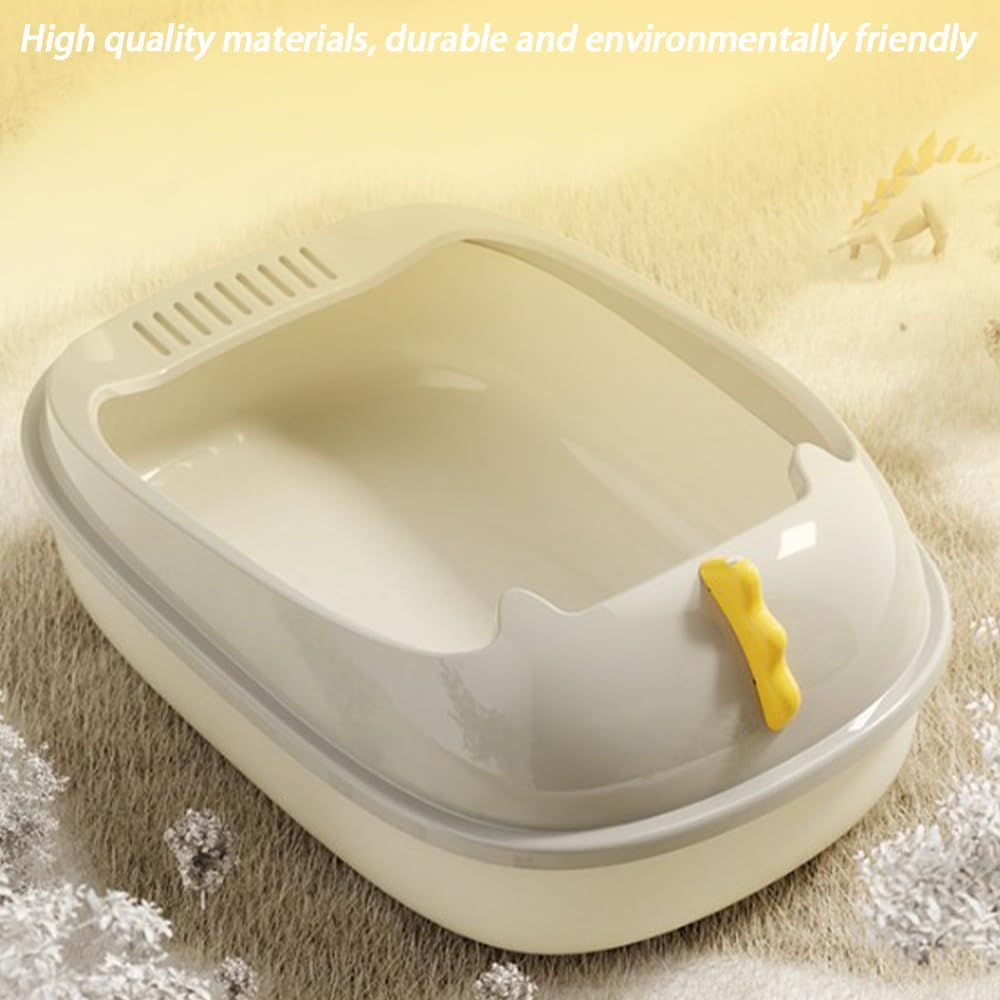 TOMVAES Portable Low Front Cat Litter Box Non-Sticky Open Cat Litter Box Kitty Toilet Tray with Splash Guard Easy Clean,Includes Litter Scoop, Anti-Leakage & Spacious Design for Larger Cats image number 2