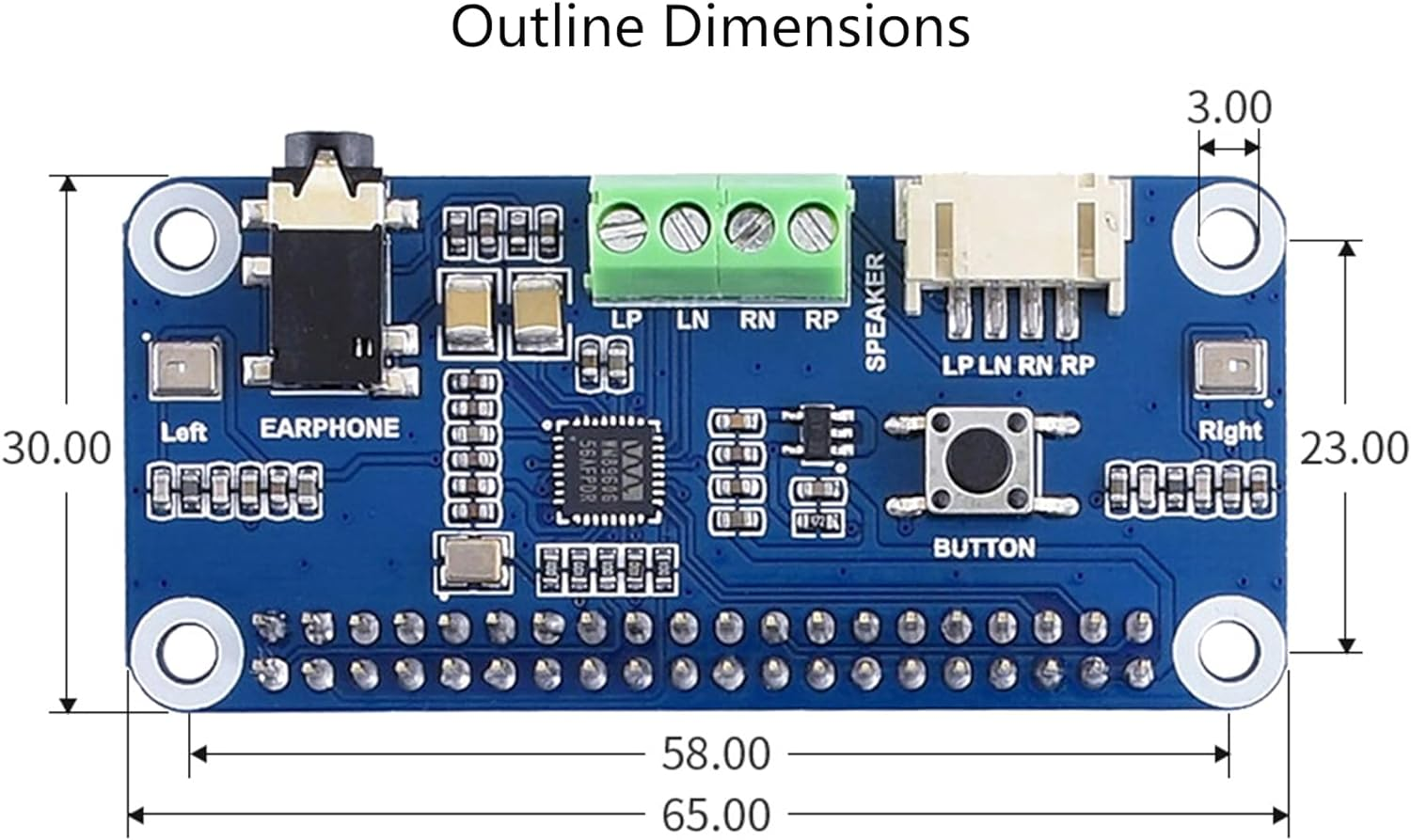WM8960 Hi-Fi Sound Card HAT for Raspberry Pi, Support Stereo Encoding/Decoding, Playing/Recording, Onboard Dual-Channel Speaker Interface, Directly Drives Speakers image number 5