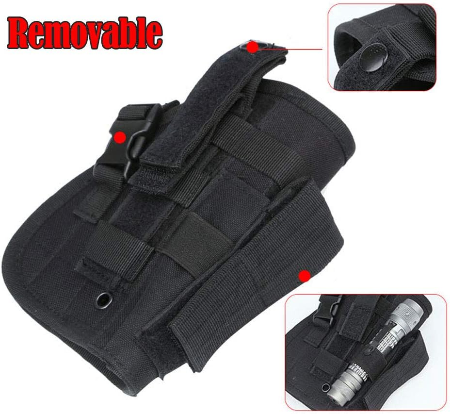 Tactical Drop Leg Holster,Universal Adjustable Military Army Tactical Pistol Gun Handgun Thigh Holster Platform Panel with MOLLE Pouches Hunting Bag (Black) - Cp image number 2