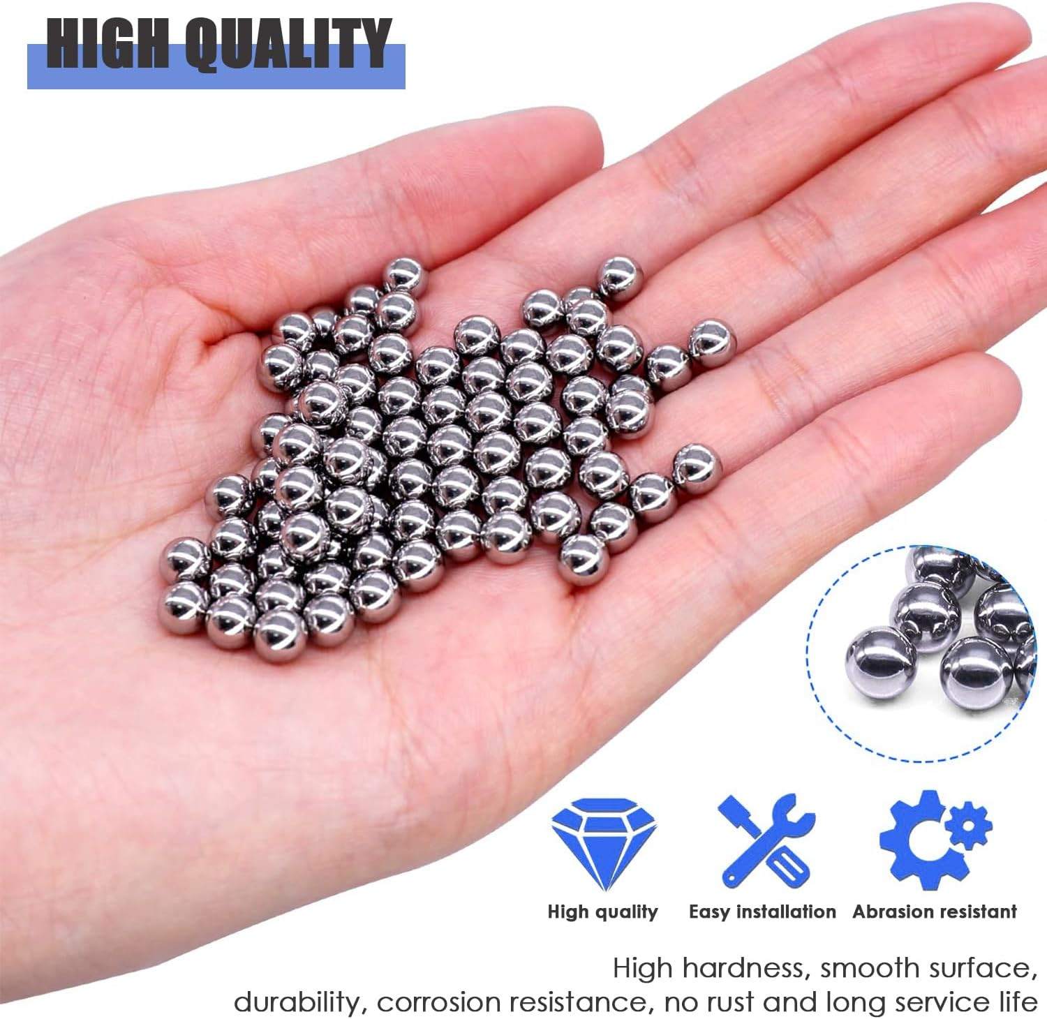 120 Pcs Paint Mixing Balls, Stainless Steel Mixing Agitator Balls for Mixing Model Paints, Bearing Steel Balls, Nail Polish Mixing Agitator Balls, 5Mm image number 3