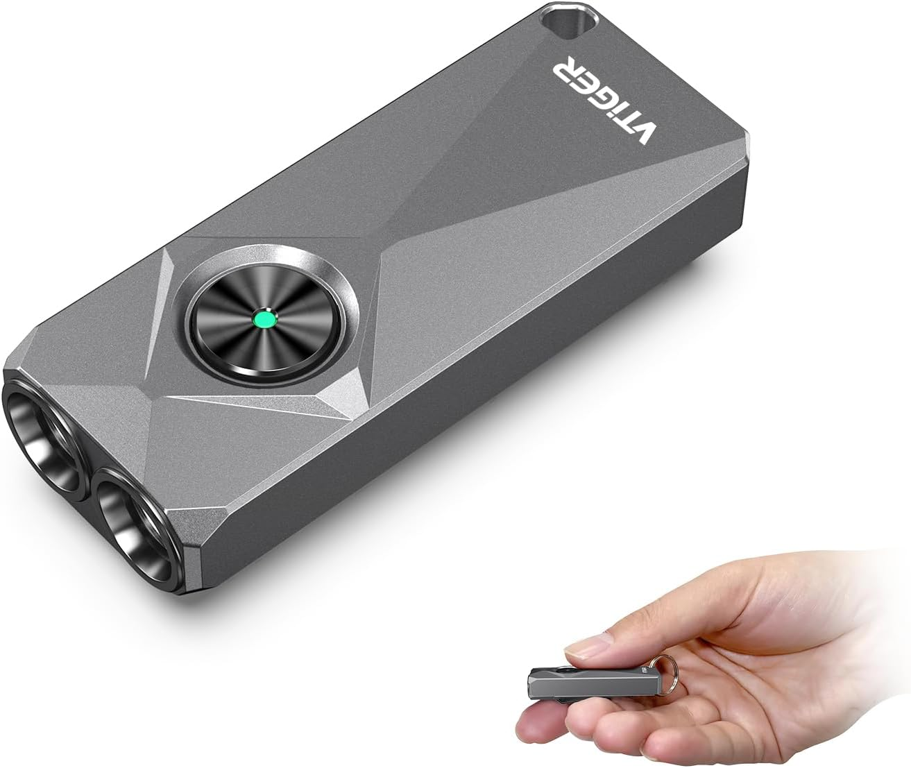 VTIGER K1 Keyring Torches, 800 Lumens Portable Flat Light, Rechargeable Mini Torch with Clip, Compact LED Lamp with Magnet for Daily Use, Camping, Emergency