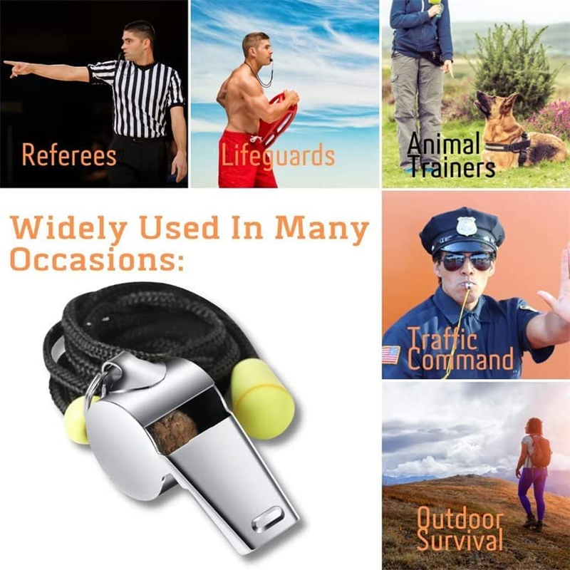 DABOBOTOOL Whistle, Stainless Steel Sports Whistles with Lanyard, Loud Crisp Sound Whistles Great for Coaches, Officials, and Officialsreferees image number 6