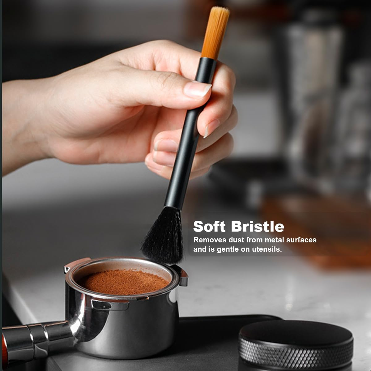 Dual Head Coffee Grinder Brush - Espresso Machine and Bar Cleaning Tool - Professional Barista Brush for Coffee Machine Maintenance image number 4