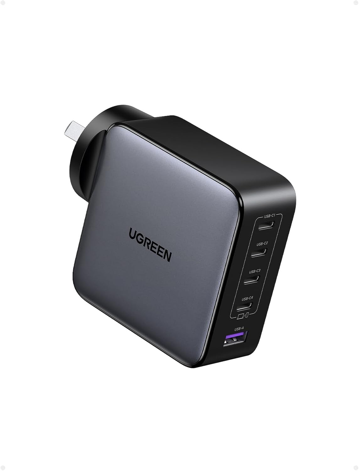 UGREEN 100W USB C Charger, 5 Ports Nexode Gan II Fast Charging Block, Compact Laptop Power Adapter Wall Charger AU Plug for Macbook Pro, Dell XPS, Iphone 17 Pro Max, Galaxy S25 Ultra(Pps 45W) Pixel 10 image number 1