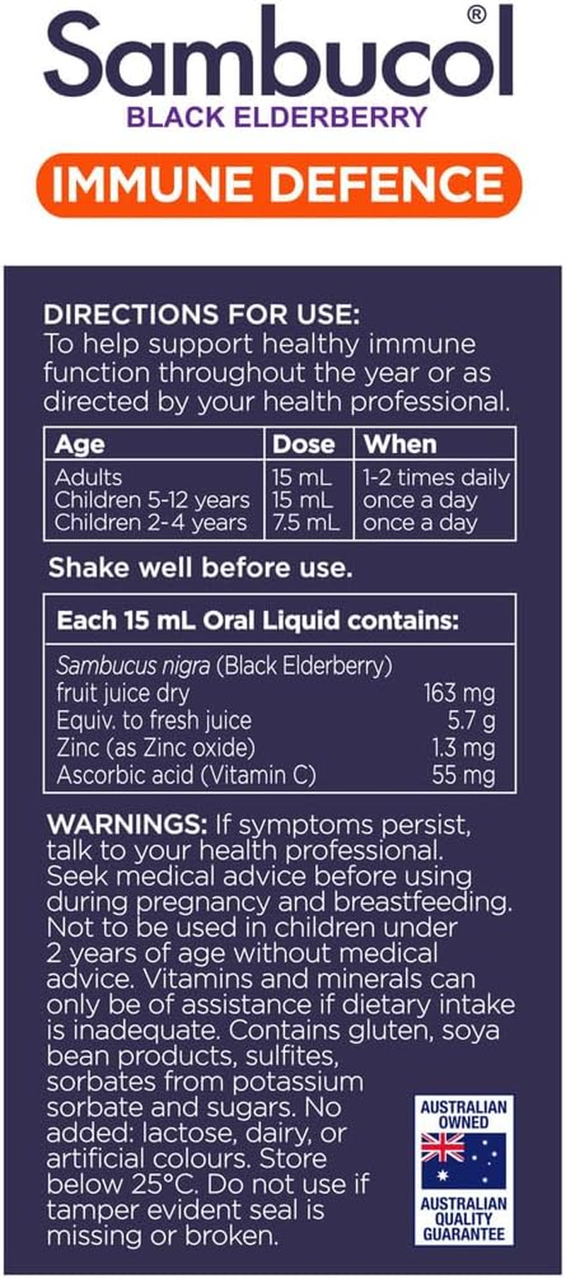 Sambucolbucol Black Elderberry Immune Defence Oral Liquid 250 Ml