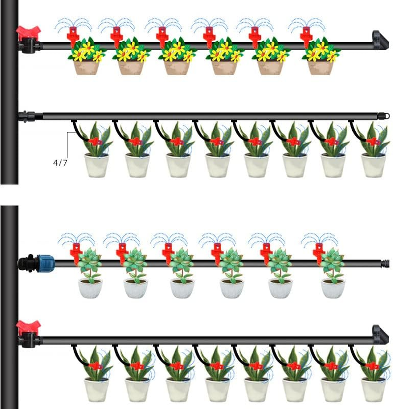 AIMALL 50PCS Micro Spray Jets 90-360D Watering Misting Nozzle Sprinkler Irrigation, Durable Plastic Misting Sprinklers, Easy Install on PVC/PPR/PE Pipes image number 3