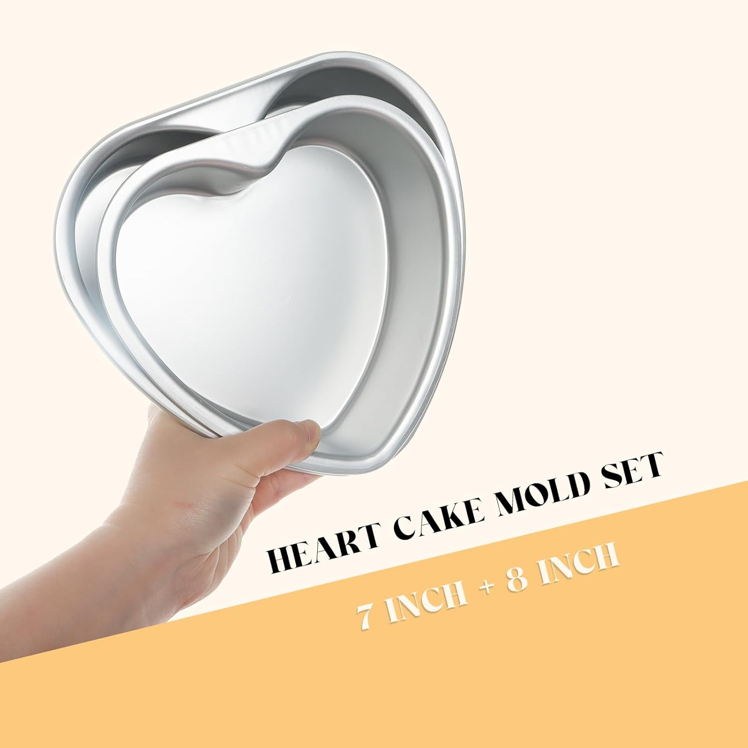 Heart Shaped Cake Pan 6 Inch Aluminum Cake Pans Heart Cake Mold Baking Cake Tin for Valentine'S Weddings Birthday Party (2, 6 Inch,8Inch) image number 6