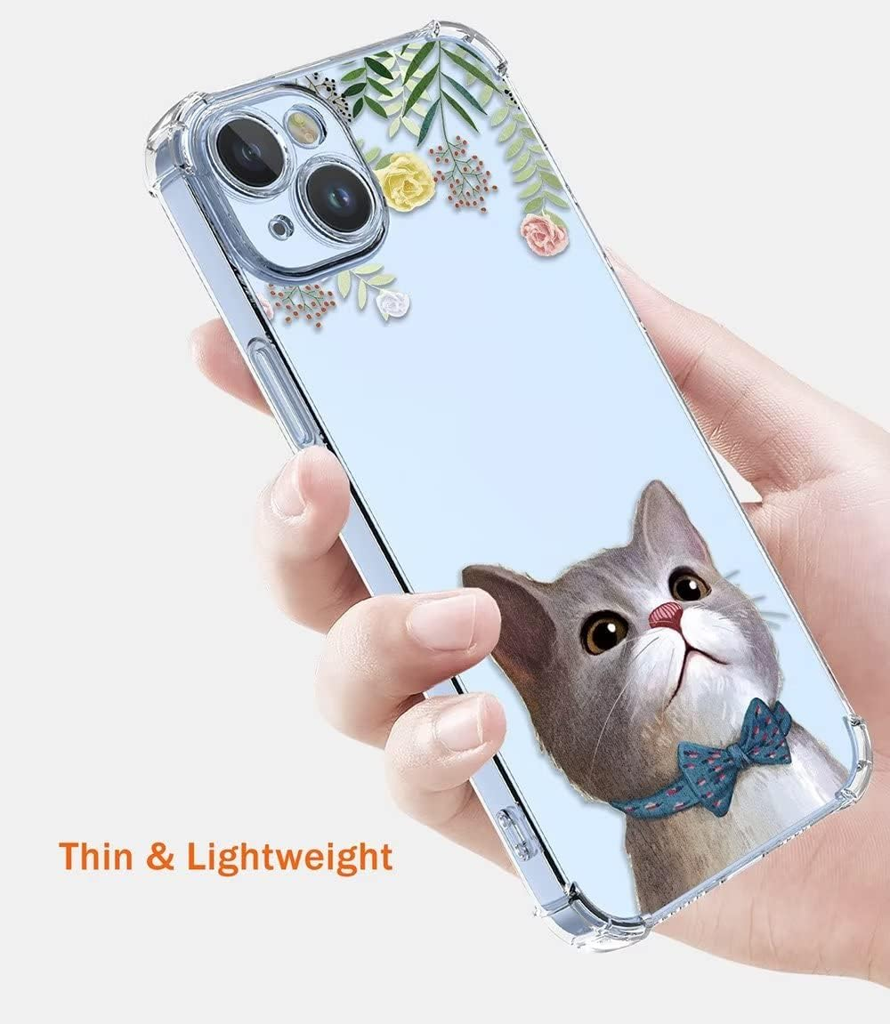 SEAHAI Case for Motorola Moto G55 5G, Colourful Beautiful Flowers Ultra Thin Transparent Mobile Phone Case Soft Silicone TPU Bumper Shockproof Case Protective Cover - Cat - Camellia image number 3