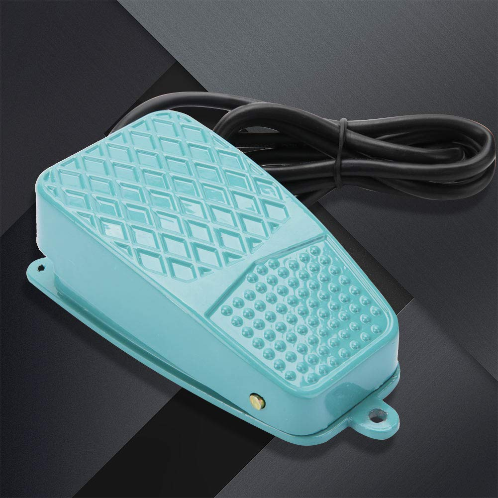 TFS-2 Foot Switch Pedal Switch, Foot Switch Power Pedal Switch Momentary Pedal Switch Non-Slip Metal Green AC 250V 10A image number 6