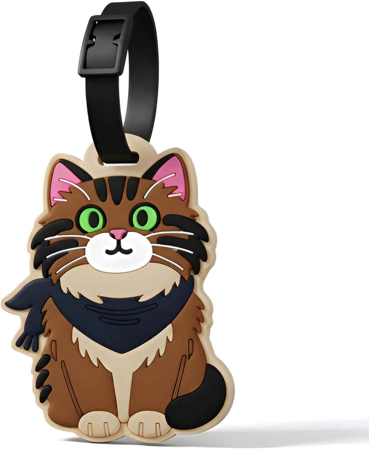 Luggage Tags for Suitcases Cute Cat Silicone Travel ID Tags for Luggage Backpack & Baggage Durable Cartoon Animal Bag Tag for Adults & Teens, American Shorthair Cat - A - Abyssinian Cat - A image number 5